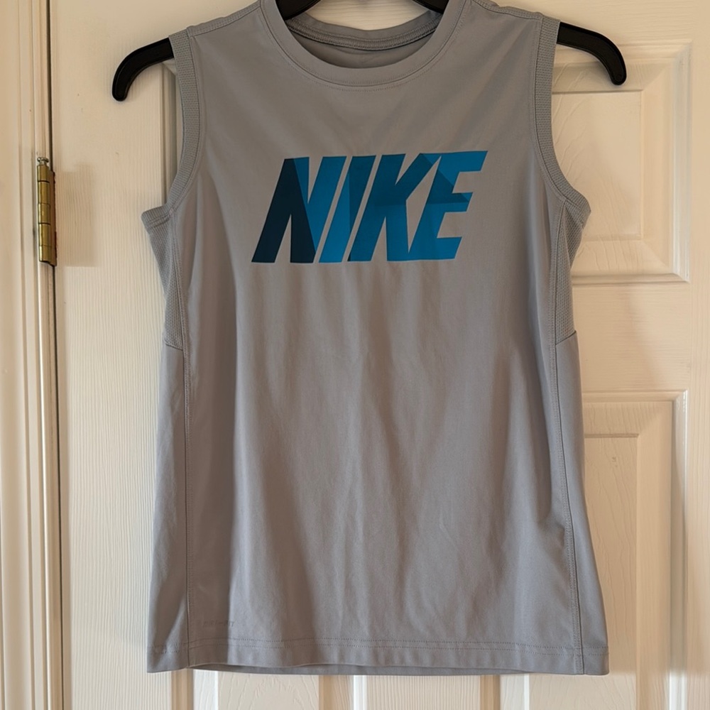 Nike Gray Tank with Blue Logo